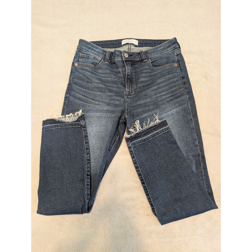 Abercrombie & Fitch Super Skinny Ankle Mid Rise Distressed Jeans size 29/8
